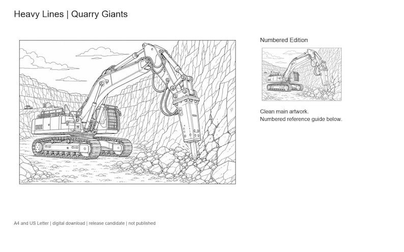 Quarry Giants Signature Edition adult machinery colouring cover